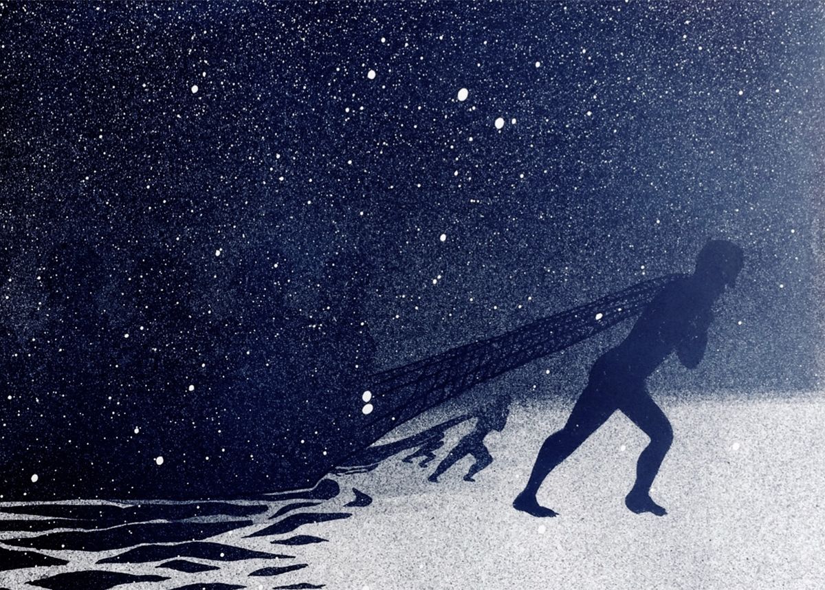 EL PESCADOR. Cyanotype.