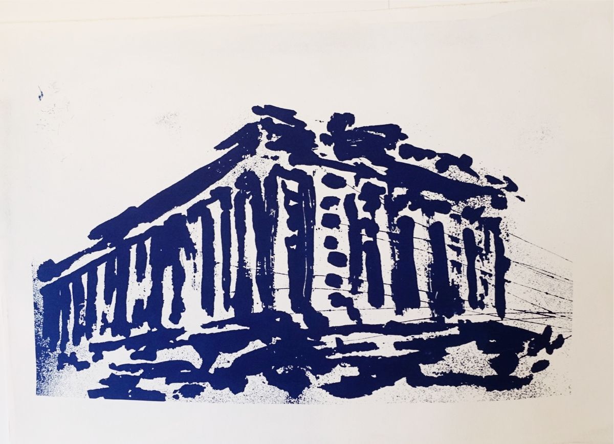 ACROPOLIS. Cyanotype.