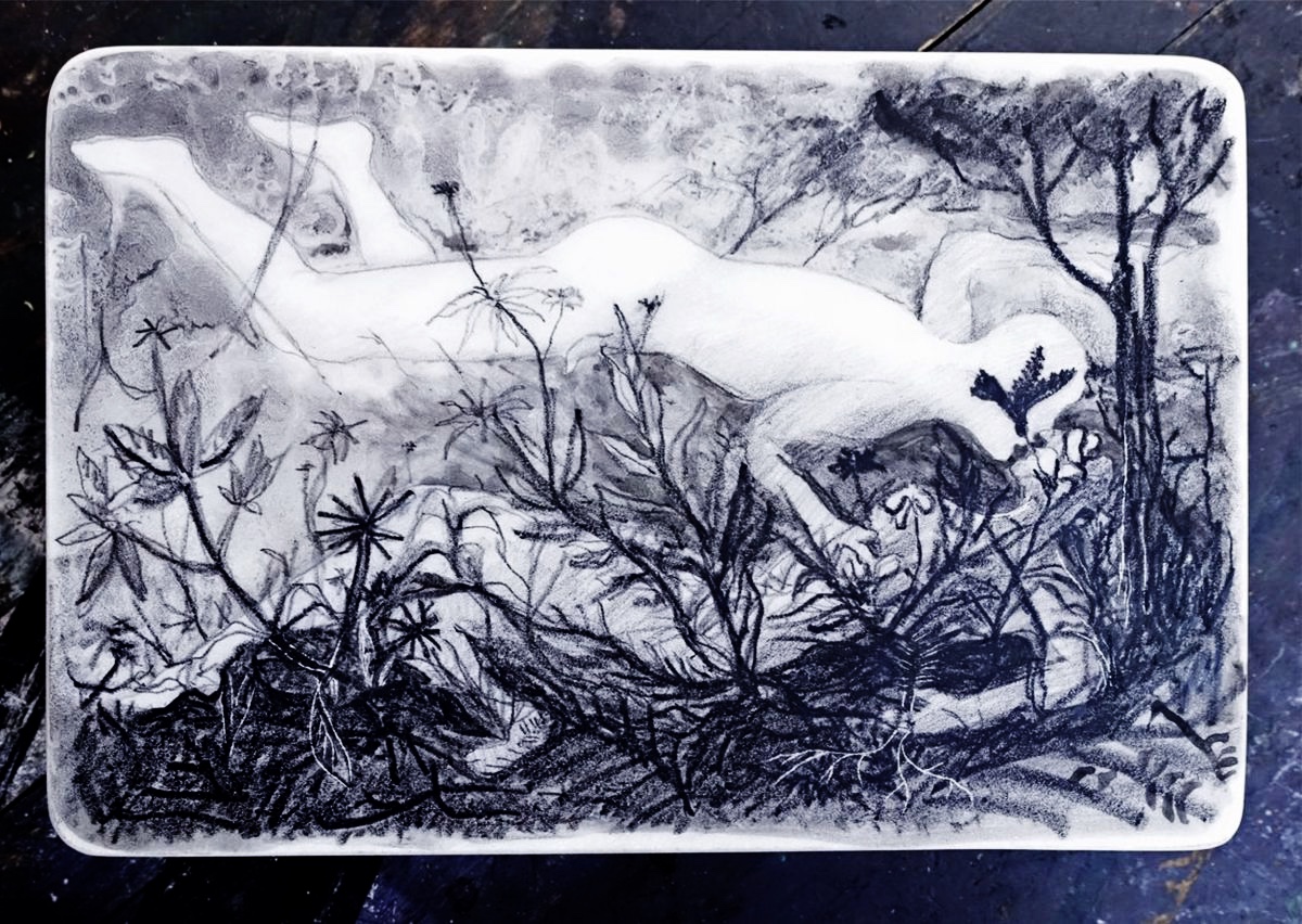 EL BESO DEL COLIBRI. Lithography.