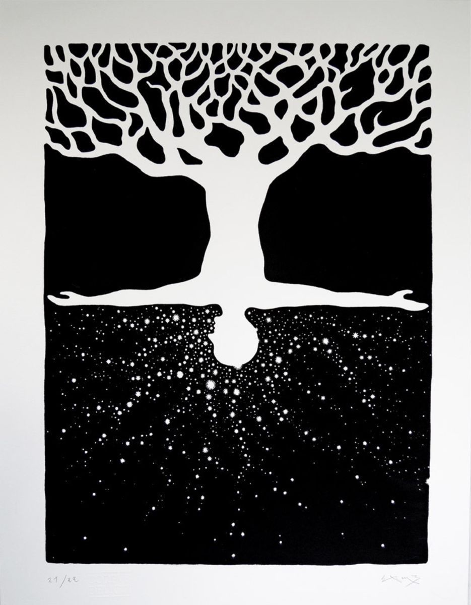 RAICES ESTELARIS. Screen print.