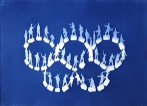 WAR OLYMPICS. Cyanotype.