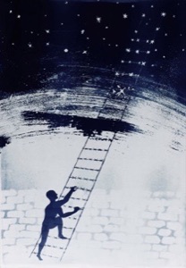 STAIRWAY TO HEAVEN. Cyanotype.