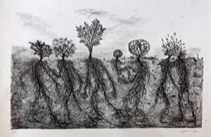 UNDERGROUND PEOPLE. Lithography.